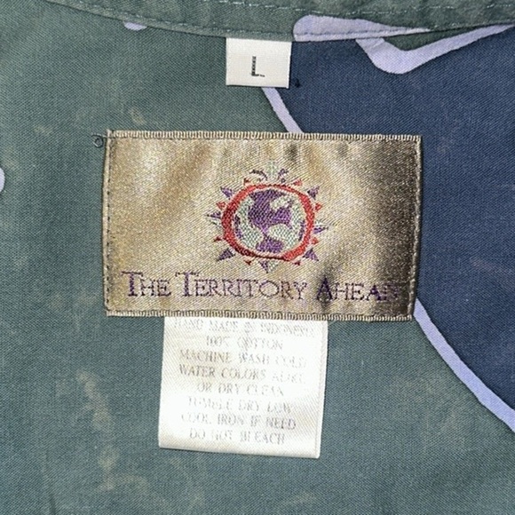 Vintage The Territory Ahead Casual Short Sleeve Button Front Shirt Men Large - Picture 4 of 5